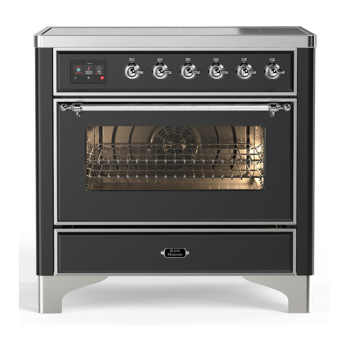 ILVE UMIB36N Majestic III 36 inch Induction Range with 6 Elements, 3.5 cu. ft. Total Oven Capacity (UMIB36NR3)