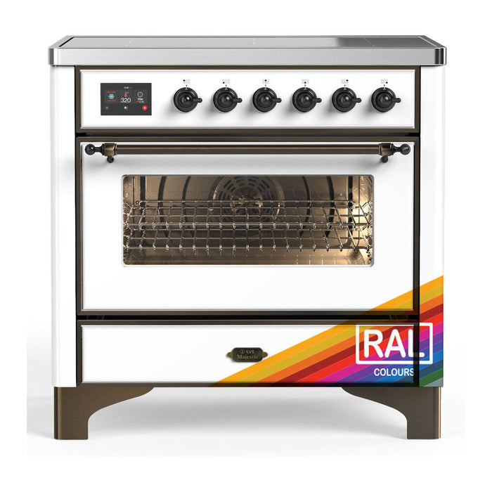 ILVE UMIB36N Majestic III 36 inch Induction Range with 6 Elements, 3.5 cu. ft. Total Oven Capacity (UMIB36NR3)