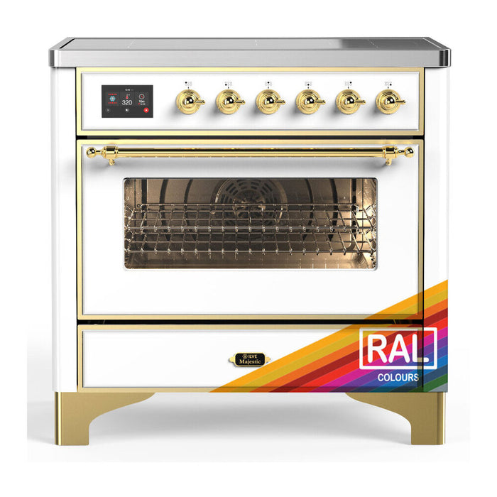 ILVE UMIB36N Majestic III 36 inch Induction Range with 6 Elements, 3.5 cu. ft. Total Oven Capacity (UMIB36NR3)