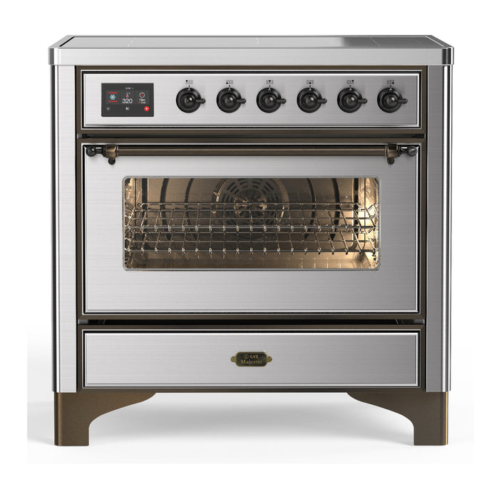 ILVE UMIB36N Majestic III 36 inch Induction Range with 6 Elements, 3.5 cu. ft. Total Oven Capacity (UMIB36NR3)