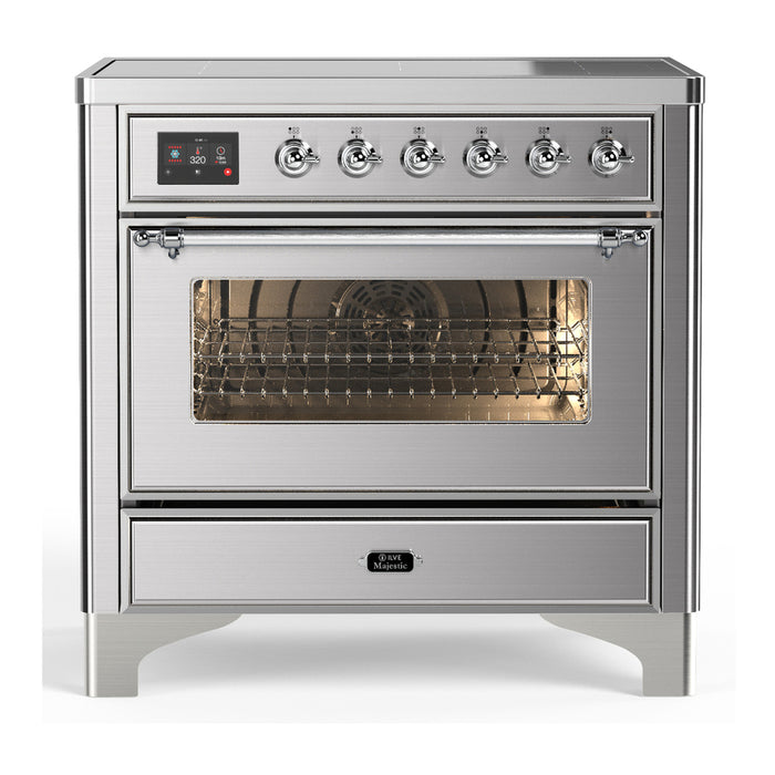 ILVE UMIB36N Majestic III 36 inch Induction Range with 6 Elements, 3.5 cu. ft. Total Oven Capacity (UMIB36NR3)