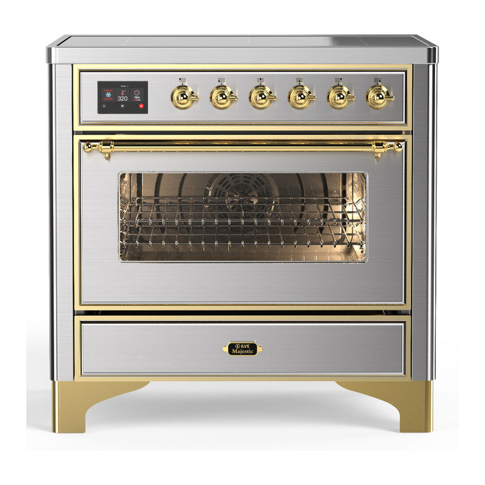 ILVE UMIB36N Majestic III 36 inch Induction Range with 6 Elements, 3.5 cu. ft. Total Oven Capacity (UMIB36NR3)