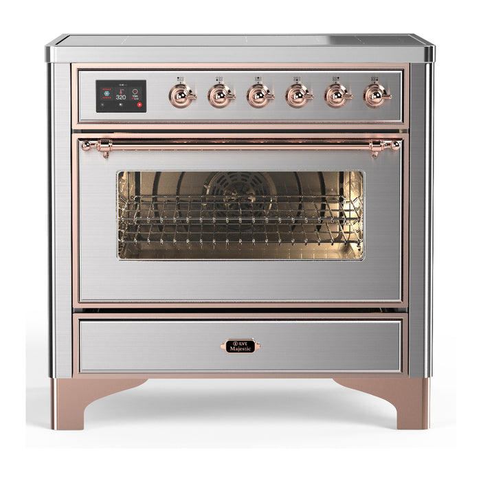 ILVE UMIB36N Majestic III 36 inch Induction Range with 6 Elements, 3.5 cu. ft. Total Oven Capacity (UMIB36NR3)