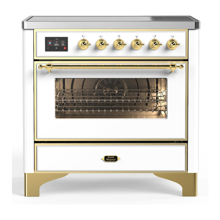 ILVE UMIB36N Majestic III 36 inch Induction Range with 6 Elements, 3.5 cu. ft. Total Oven Capacity (UMIB36NR3)