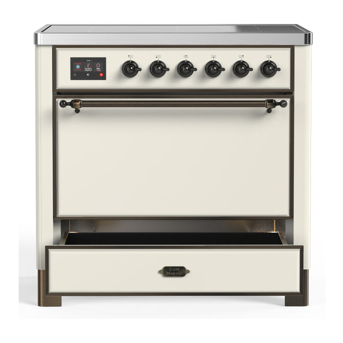 ILVE UMIB36N Majestic III 36 inch Induction Range with 6 Elements, 3.5 cu. ft. Total Oven Capacity (UMIB36QNR3)