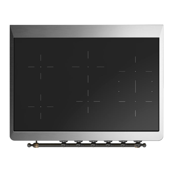 ILVE UMIB36N Majestic III 36 inch Induction Range with 6 Elements, 3.5 cu. ft. Total Oven Capacity (UMIB36QNR3)