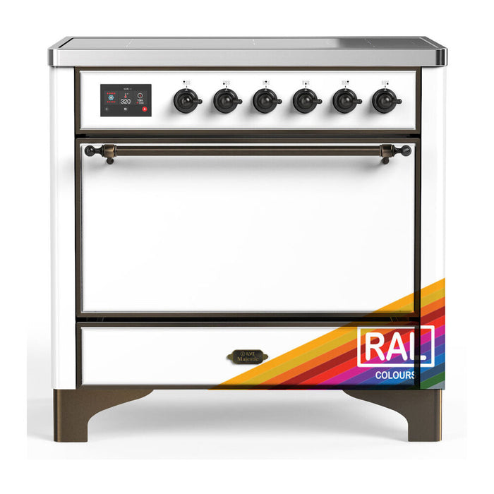 ILVE UMIB36N Majestic III 36 inch Induction Range with 6 Elements, 3.5 cu. ft. Total Oven Capacity (UMIB36QNR3)