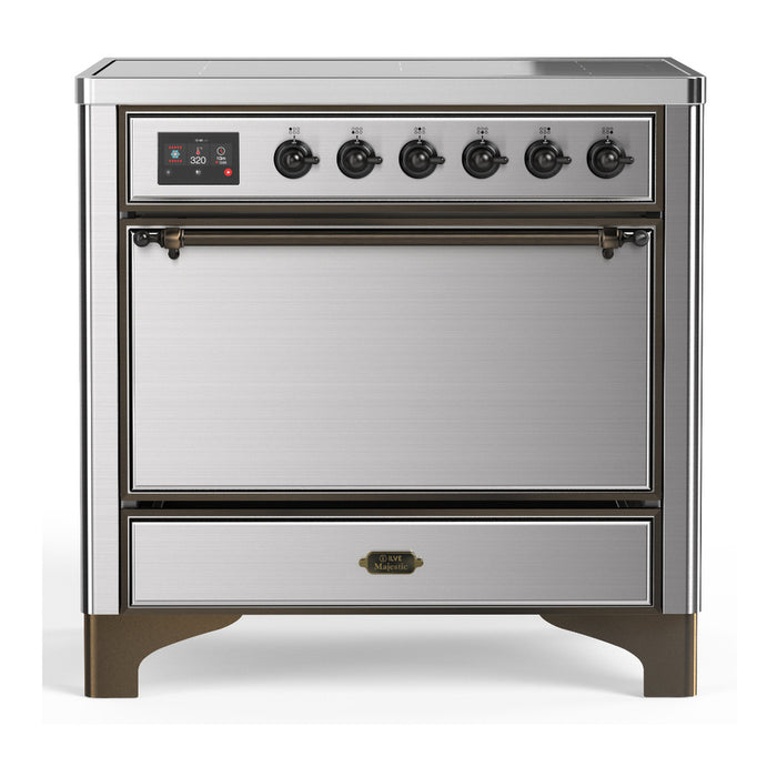 ILVE UMIB36N Majestic III 36 inch Induction Range with 6 Elements, 3.5 cu. ft. Total Oven Capacity (UMIB36QNR3)
