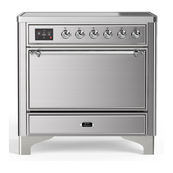 ILVE UMIB36N Majestic III 36 inch Induction Range with 6 Elements, 3.5 cu. ft. Total Oven Capacity (UMIB36QNR3)