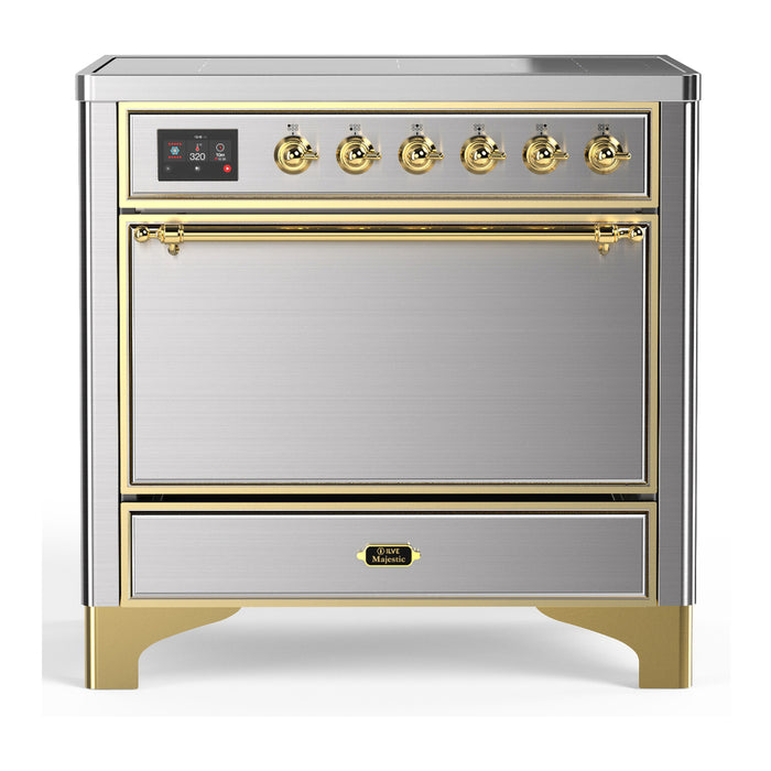 ILVE UMIB36N Majestic III 36 inch Induction Range with 6 Elements, 3.5 cu. ft. Total Oven Capacity (UMIB36QNR3)