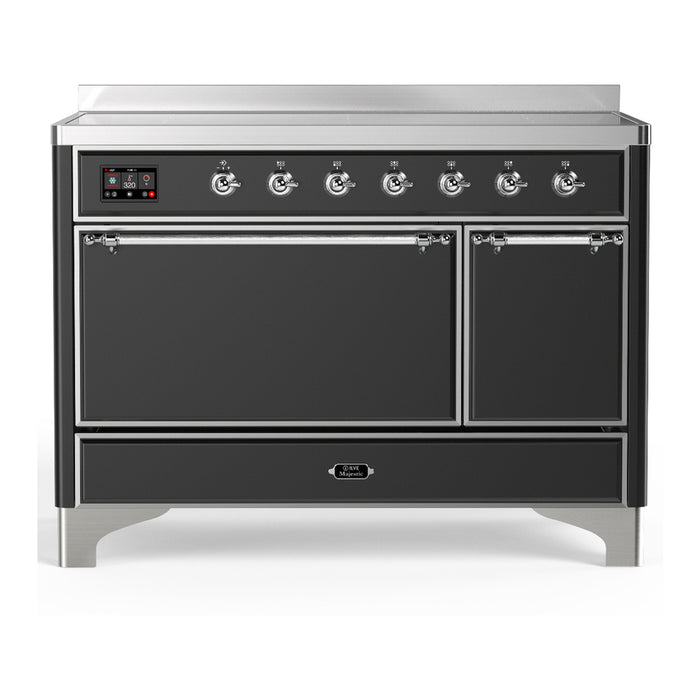 ILVE UMIB48N Majestic III 48 inch Induction Range with 6 Elements, Booster Function, Bridge Control, Residual Heat Indicator (UMIB48QNR3)