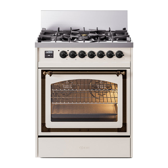 ILVE Nostalgie II Noblesse 30″ Dual Fuel Range Triple Glass Door - UN30NMP