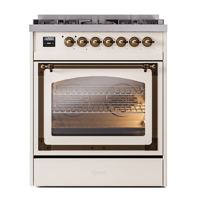 ILVE Nostalgie II Noblesse 30″ Dual Fuel Range Triple Glass Door - UN30NMP