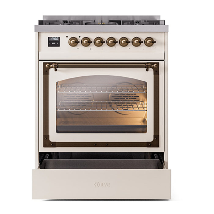 ILVE Nostalgie II Noblesse 30″ Dual Fuel Range Triple Glass Door - UN30NMP