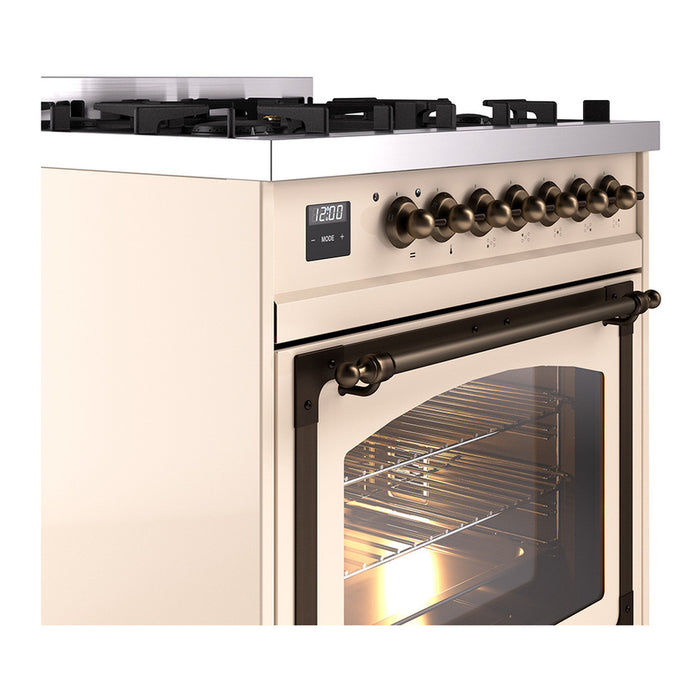 ILVE Nostalgie II Noblesse 30″ Dual Fuel Range Triple Glass Door - UN30NMP
