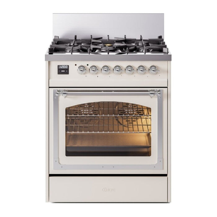 ILVE Nostalgie II Noblesse 30″ Dual Fuel Range Triple Glass Door - UN30NMP