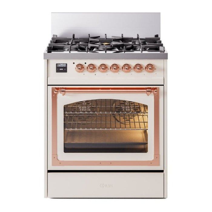 ILVE Nostalgie II Noblesse 30″ Dual Fuel Range Triple Glass Door - UN30NMP