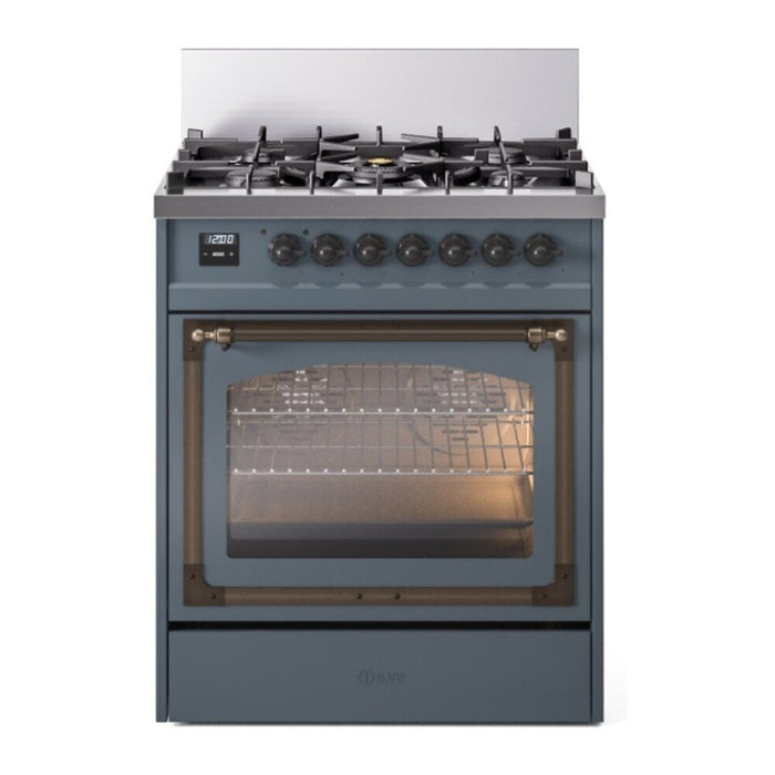 ILVE Nostalgie II Noblesse 30″ Dual Fuel Range Triple Glass Door - UN30NMP