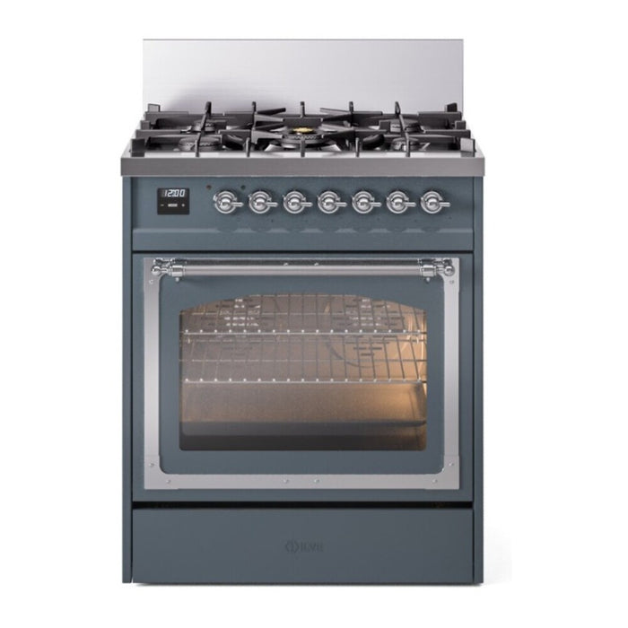ILVE Nostalgie II Noblesse 30″ Dual Fuel Range Triple Glass Door - UN30NMP
