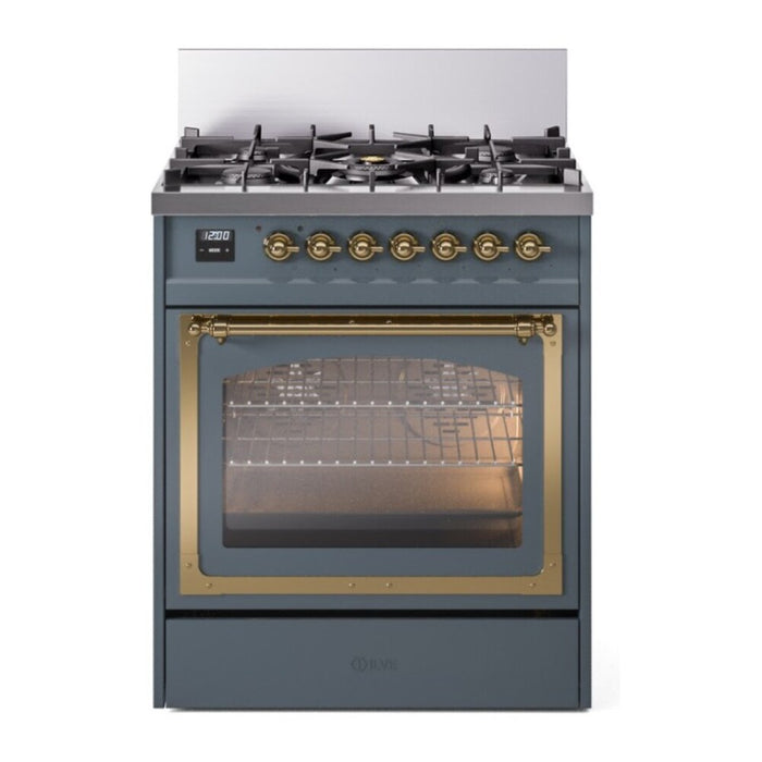 ILVE Nostalgie II Noblesse 30″ Dual Fuel Range Triple Glass Door - UN30NMP