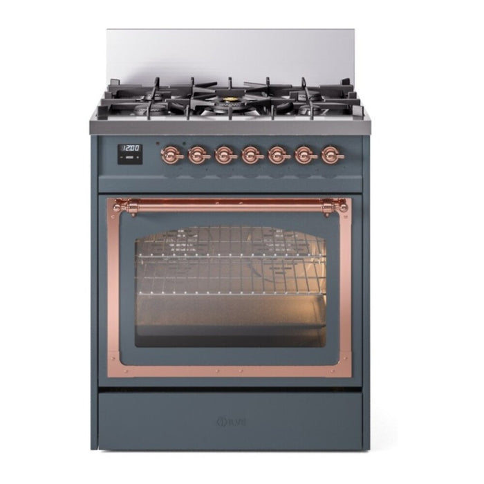 ILVE Nostalgie II Noblesse 30″ Dual Fuel Range Triple Glass Door - UN30NMP