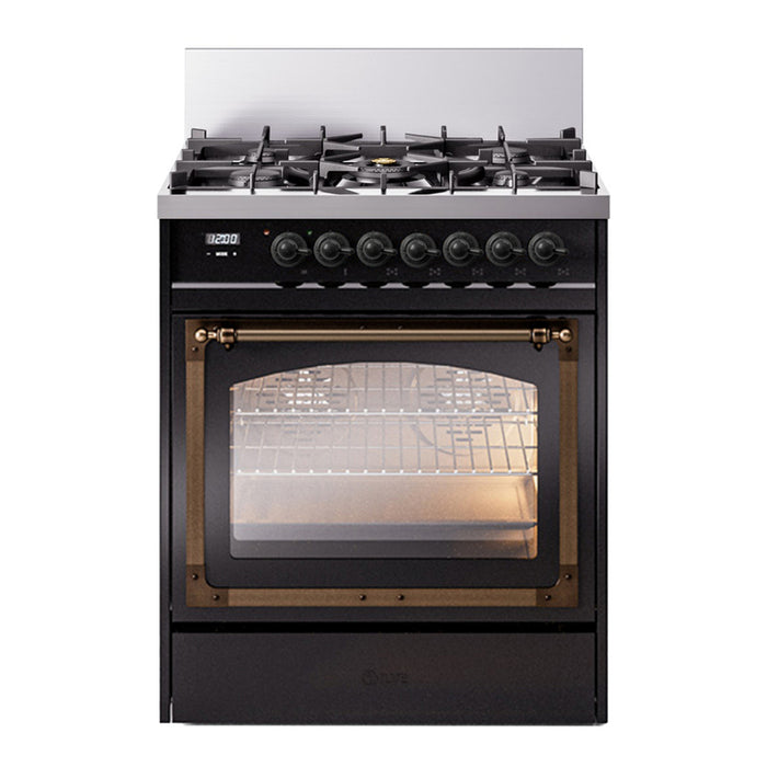 ILVE Nostalgie II Noblesse 30″ Dual Fuel Range Triple Glass Door - UN30NMP