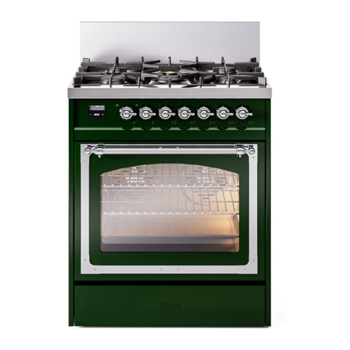 ILVE Nostalgie II Noblesse 30″ Dual Fuel Range Triple Glass Door - UN30NMP