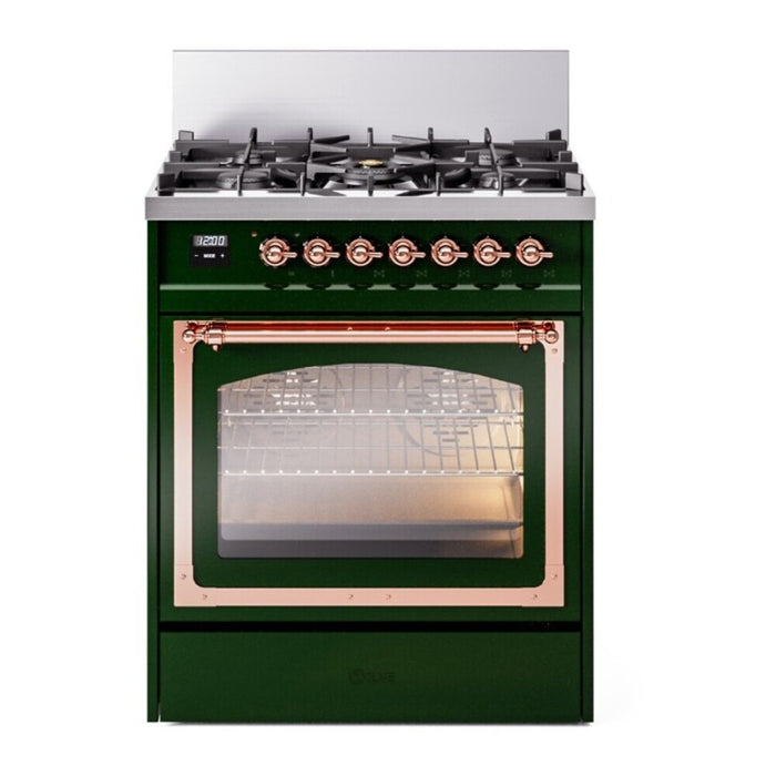 ILVE Nostalgie II Noblesse 30″ Dual Fuel Range Triple Glass Door - UN30NMP