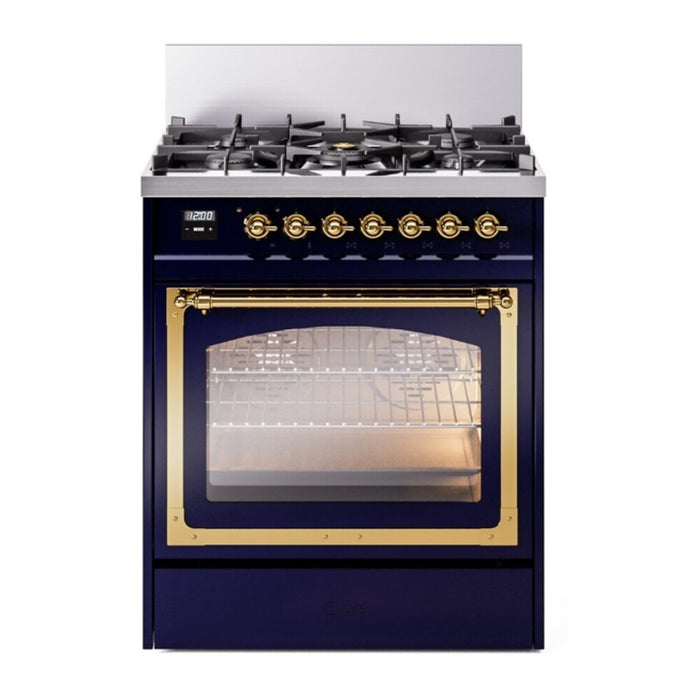 ILVE Nostalgie II Noblesse 30″ Dual Fuel Range Triple Glass Door - UN30NMP