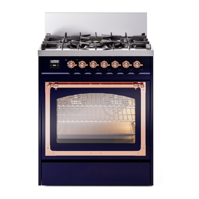 ILVE Nostalgie II Noblesse 30″ Dual Fuel Range Triple Glass Door - UN30NMP