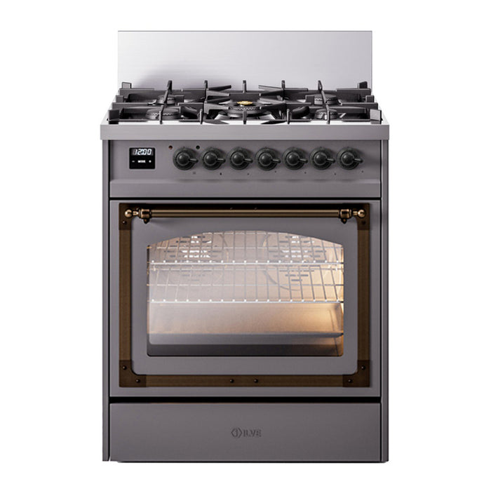 ILVE Nostalgie II Noblesse 30″ Dual Fuel Range Triple Glass Door - UN30NMP