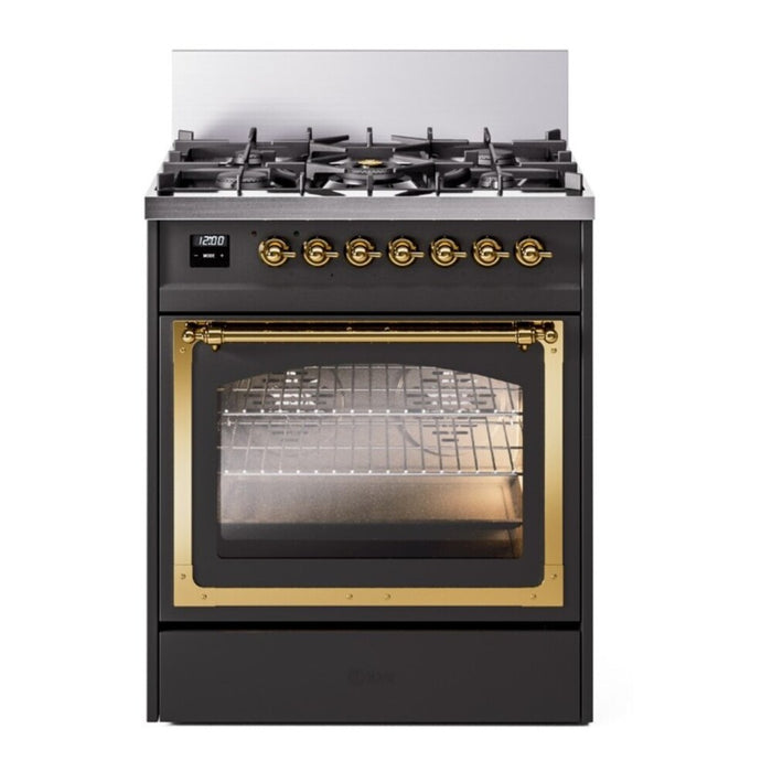ILVE Nostalgie II Noblesse 30″ Dual Fuel Range Triple Glass Door - UN30NMP
