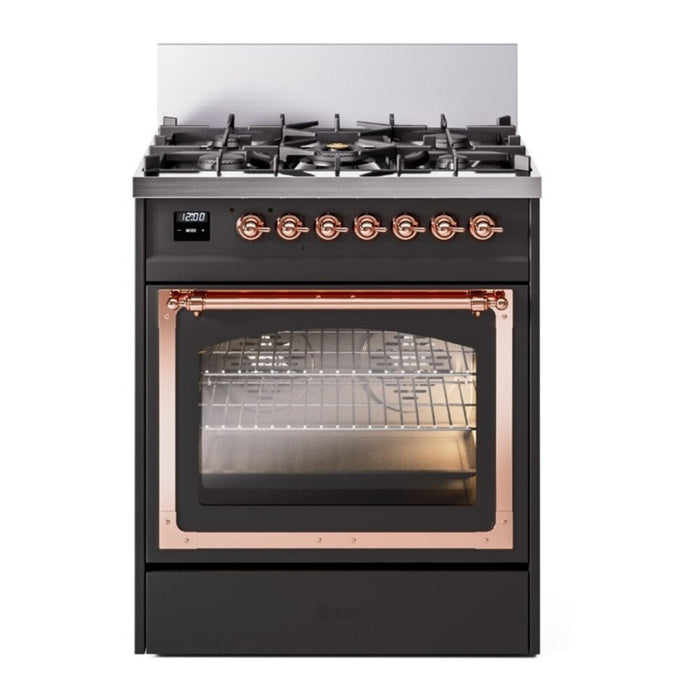 ILVE Nostalgie II Noblesse 30″ Dual Fuel Range Triple Glass Door - UN30NMP