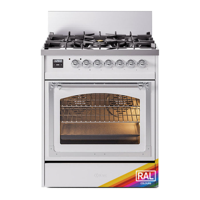 ILVE Nostalgie II Noblesse 30″ Dual Fuel Range Triple Glass Door - UN30NMP