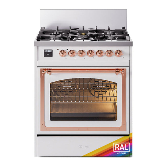 ILVE Nostalgie II Noblesse 30″ Dual Fuel Range Triple Glass Door - UN30NMP