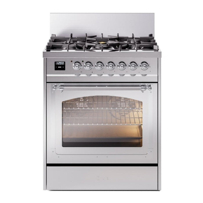 ILVE Nostalgie II Noblesse 30″ Dual Fuel Range Triple Glass Door - UN30NMP