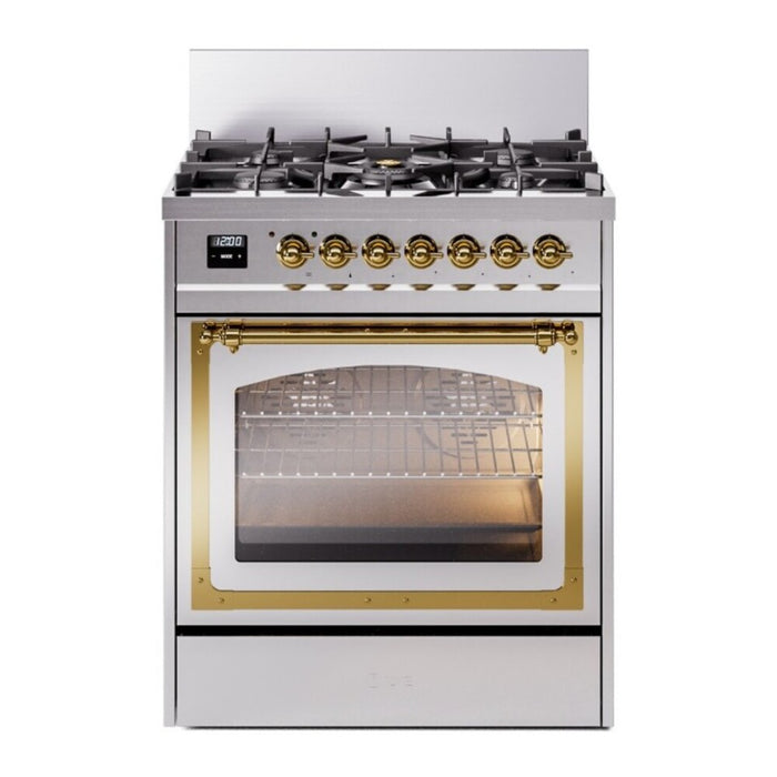 ILVE Nostalgie II Noblesse 30″ Dual Fuel Range Triple Glass Door - UN30NMP