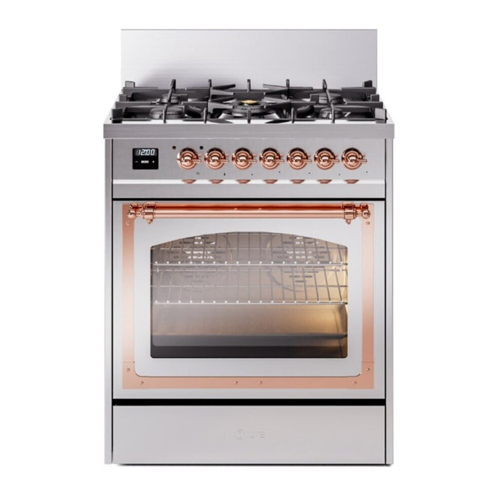 ILVE Nostalgie II Noblesse 30″ Dual Fuel Range Triple Glass Door - UN30NMP
