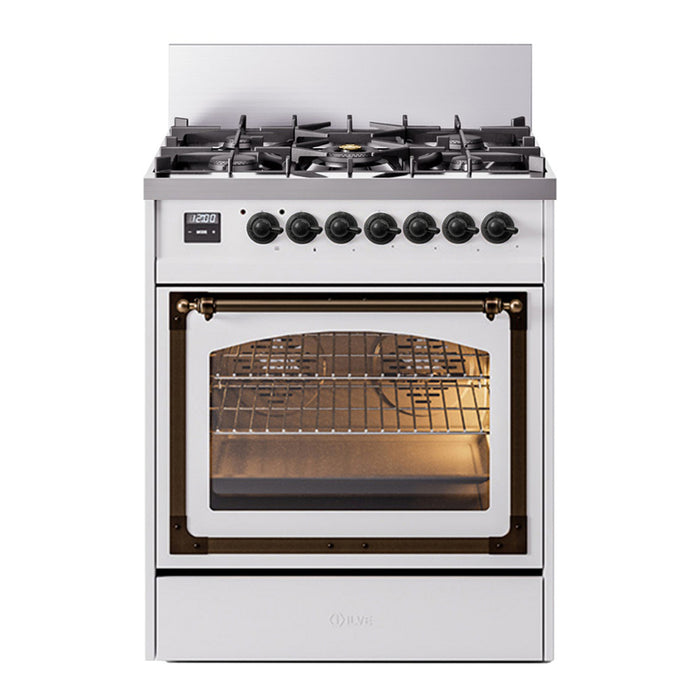 ILVE Nostalgie II Noblesse 30″ Dual Fuel Range Triple Glass Door - UN30NMP