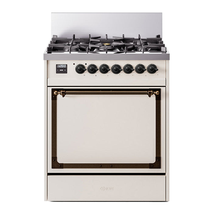 ILVE Nostalgie II Noblesse 30″ Dual Fuel Range Solid Door - UN30QNMP