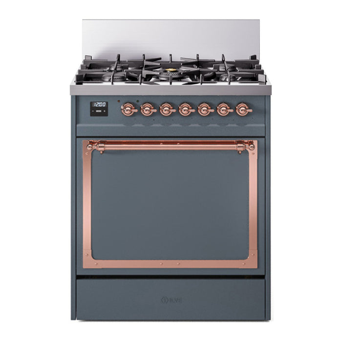 ILVE Nostalgie II Noblesse 30″ Dual Fuel Range Solid Door - UN30QNMP