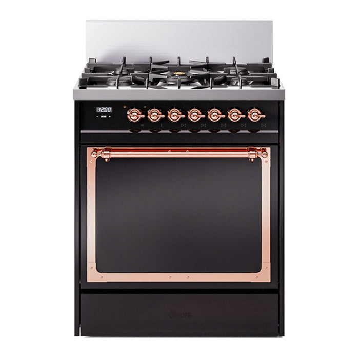 ILVE Nostalgie II Noblesse 30″ Dual Fuel Range Solid Door - UN30QNMP