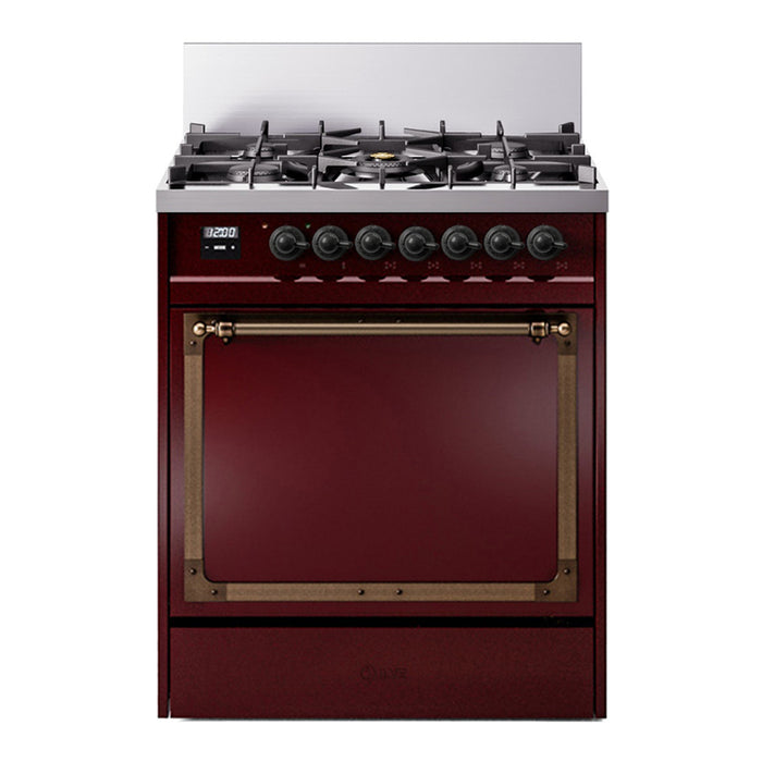 ILVE Nostalgie II Noblesse 30″ Dual Fuel Range Solid Door - UN30QNMP