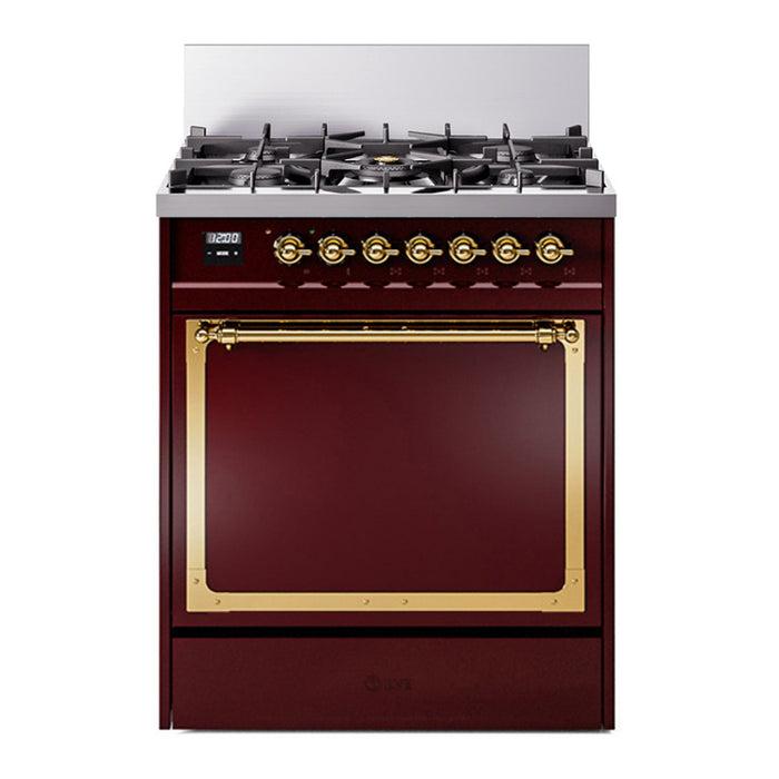 ILVE Nostalgie II Noblesse 30″ Dual Fuel Range Solid Door - UN30QNMP