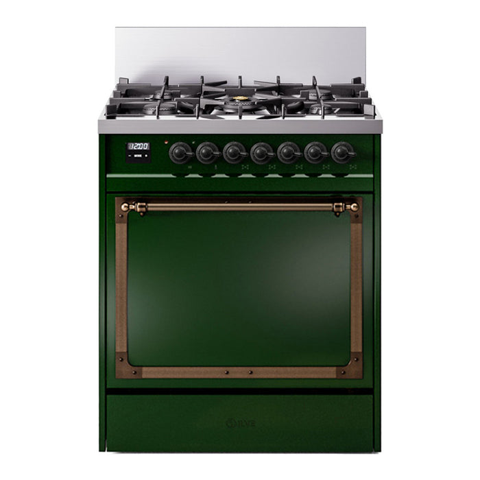 ILVE Nostalgie II Noblesse 30″ Dual Fuel Range Solid Door - UN30QNMP