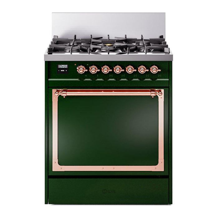 ILVE Nostalgie II Noblesse 30″ Dual Fuel Range Solid Door - UN30QNMP