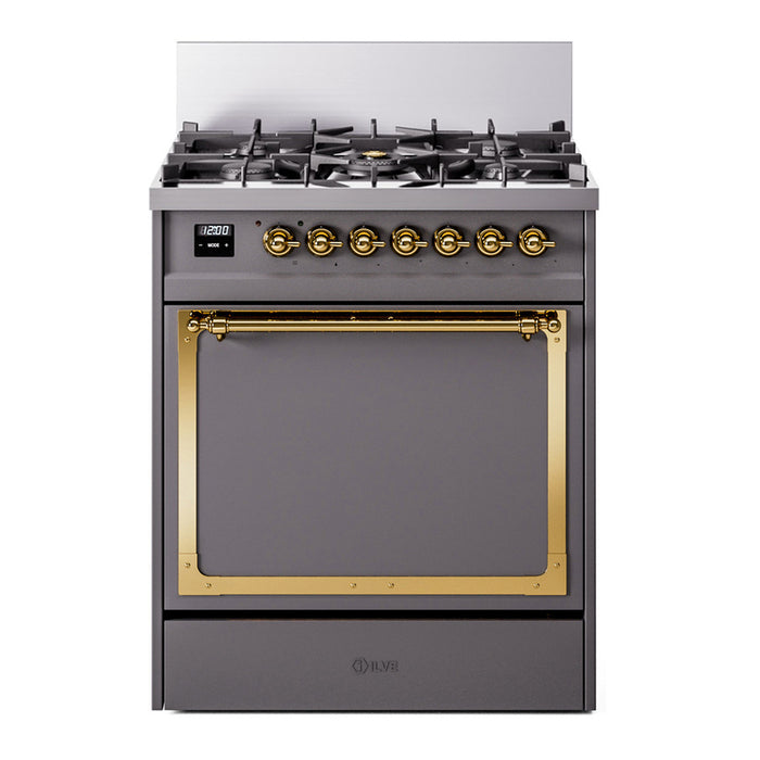 ILVE Nostalgie II Noblesse 30″ Dual Fuel Range Solid Door - UN30QNMP