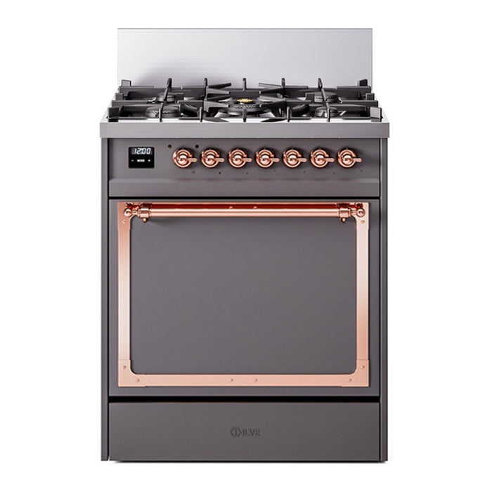 ILVE Nostalgie II Noblesse 30″ Dual Fuel Range Solid Door - UN30QNMP