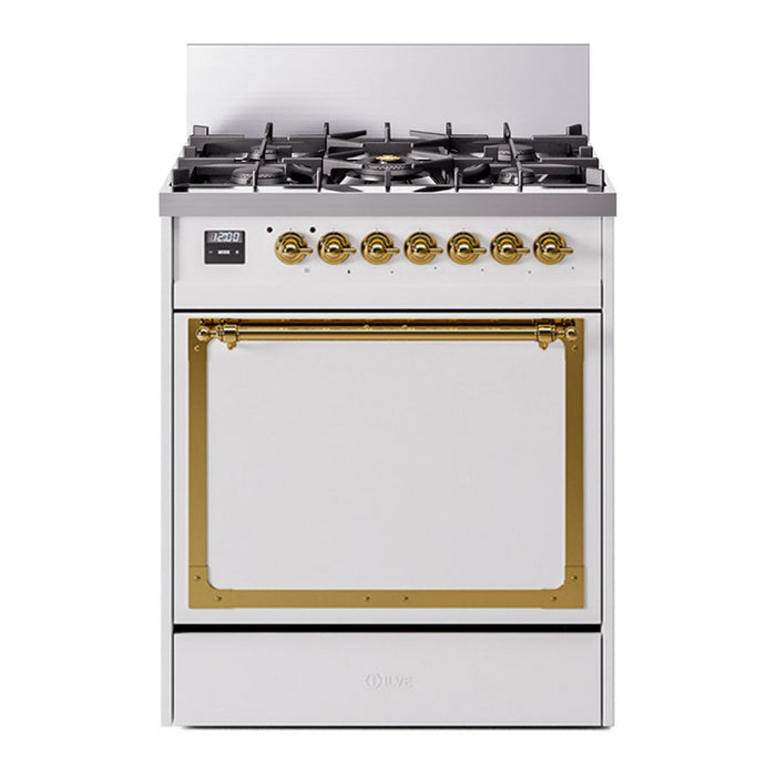 ILVE Nostalgie II Noblesse 30″ Dual Fuel Range Solid Door - UN30QNMP