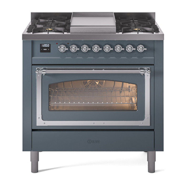ILVE Nostalgie II Noblesse 36″ Dual Fuel Range Triple Glass Door - UN36FNMP